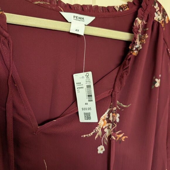 PENN Floral A-Line Dress with 3/4 Sleeves SIZE 4X - Picture 3 of 3